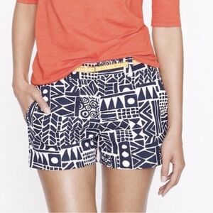 J. Crew Black and White Geometric Print Shorts